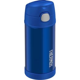 Thermos FUNtainer Stainless Steel Insulated Blue Water Bottle w/Straw - 12oz