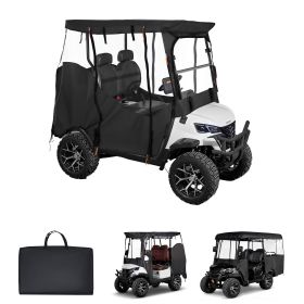 Golf Cart Cover, Visible Full-Enclosure 2&2+2 Passenger Golf Cart, 420D Waterproof Oxford Fabric Club Car Cover Fits Most Carts Club Car, Yamaha, EZGO