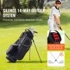 Golf Cart Bag with 14 Way Organizer Divider Top, 35' 11 Pockets Premium Cart Bag with Stand